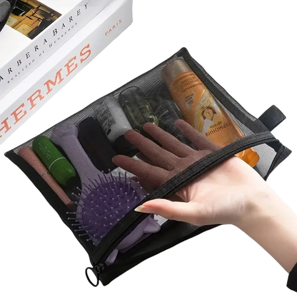 3 Air Mesh Clear Cosmetic Bags